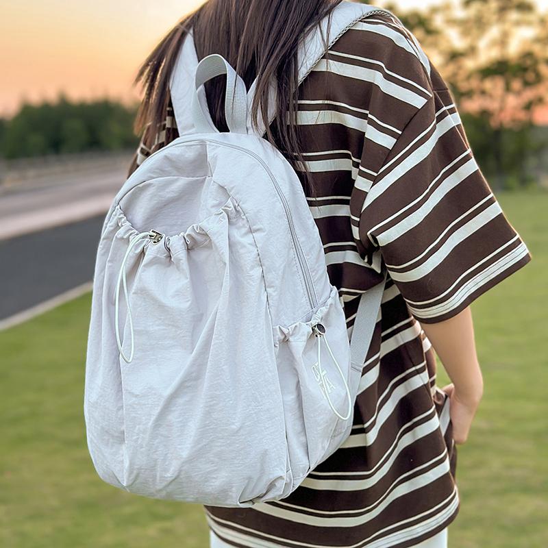 Student Schoolbag Women's Solid Color Computer Travel Backpack Large Capacity Backpack