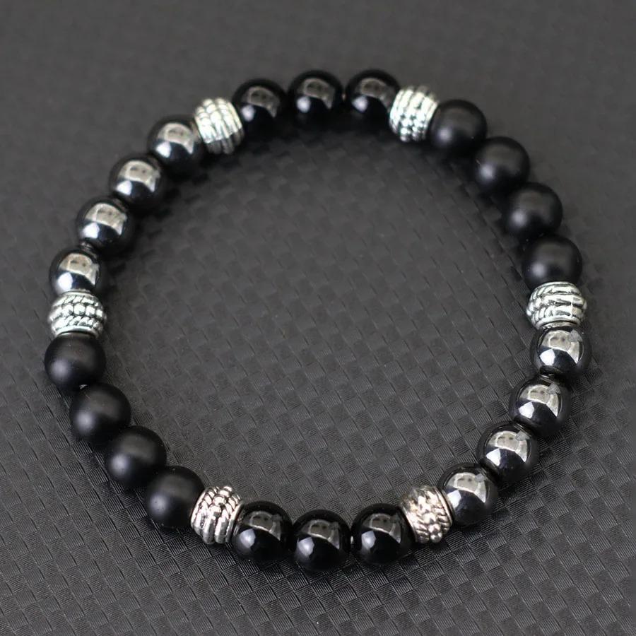 7 Stylów Koralikowa Bransoletka Dla Mężczyzn Naturalne Tygrysie Oko Skała Wulkaniczna Kamień Hematytowy Bransoletka Rekreacyjna Pulseira Unisex Prezent dla Chłopaka