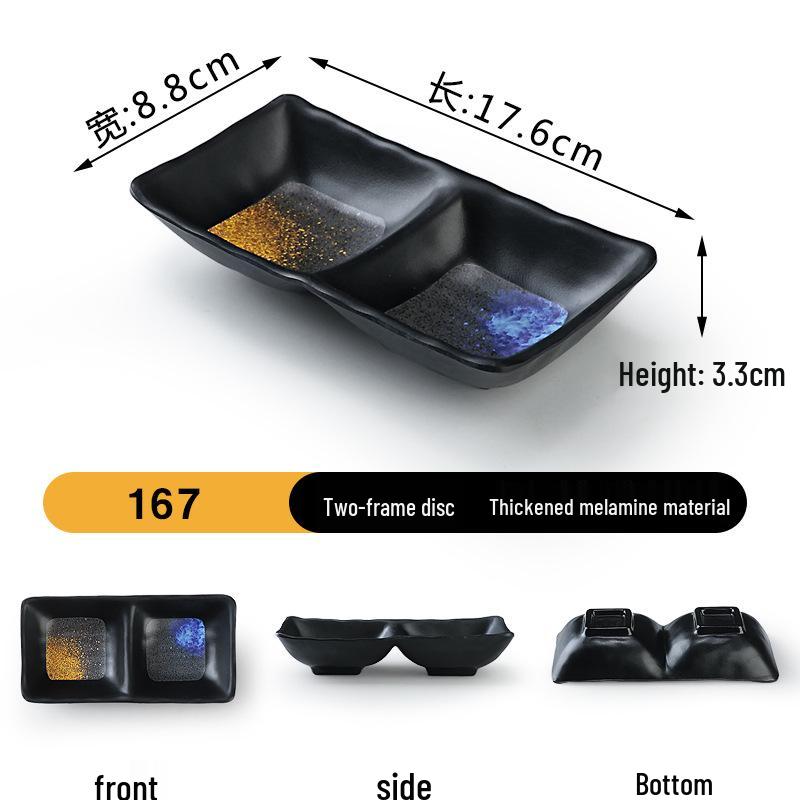 Japanese Retro Melamine Rectangular Plate for Hot Pot, Sushi, Yakiniku, and Barbecue