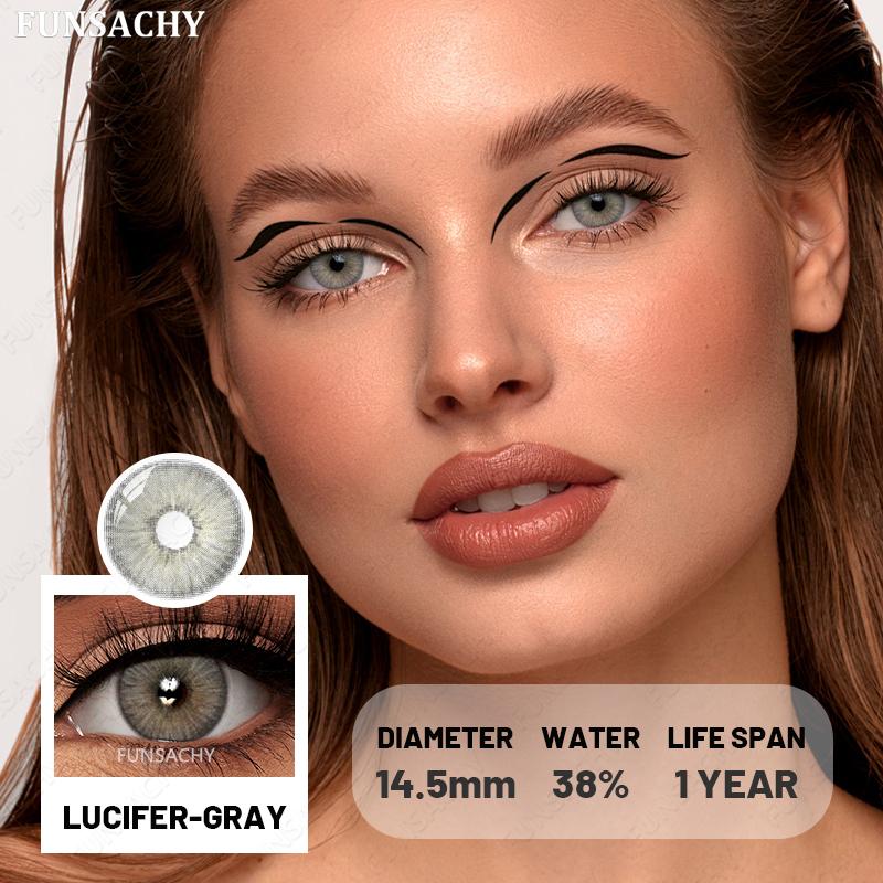 FUNSACHY 1 Pair Korean Lenses Colored Contact Lenses for Eyes Natural Round Black Brown Lens Beautiful Pupil Color Eye Contacts
