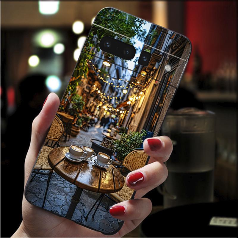 

Phone Case For Google Pixel 10 9 Pro XL 9A 8 7 6 Pro Pixel 8A 7A 6A Pixel 8 7 6 5 Coffee Cafe night Aesthetic Case Google Pixel 6 Pro