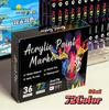 Dual-Ended Two-Color Acrylic Markers Set - 72 Colors for Kids' Painting & Doodling