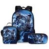 Trendy Popular Novelty Tiger 3D Print 3pcs/Set Student School Bags Laptop Daypack Backpack Crossbody Lunch Bag Pencil Case