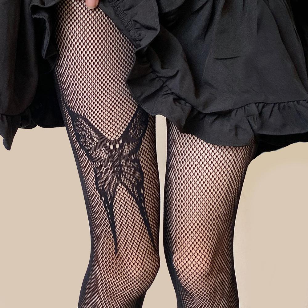 Vintage Halloween Sexy Schmetterling Jacquard Netzstrümpfe Damen Trendige Strumpfhosen JK Socken Strumpfhosen