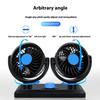 Car Fan 12V Dual Head 360 Degree Rotatable Electric Fan Dashboard Cooling Air Circulation Fan for Sedan SUV RV Low Noise 2 Speed Auto Fan
