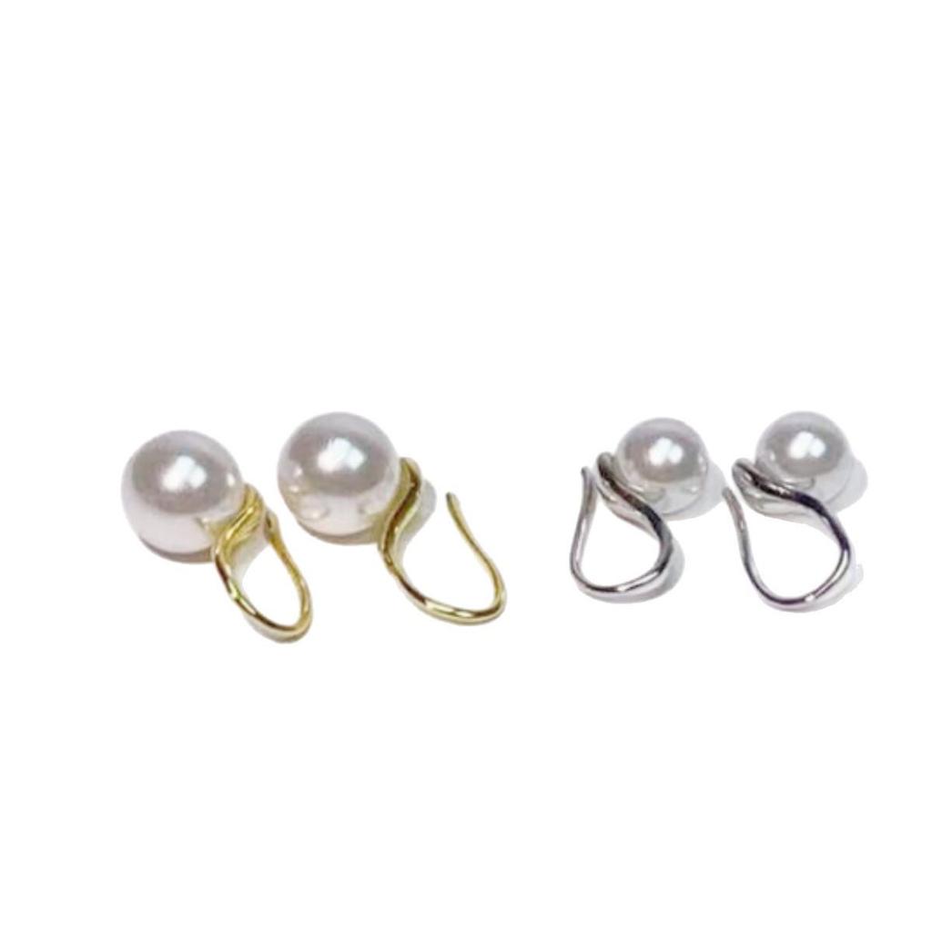 Women's French Retro Pearl Earrings - Summer High-End Ear Hooks & Studs for Square and Round Faces