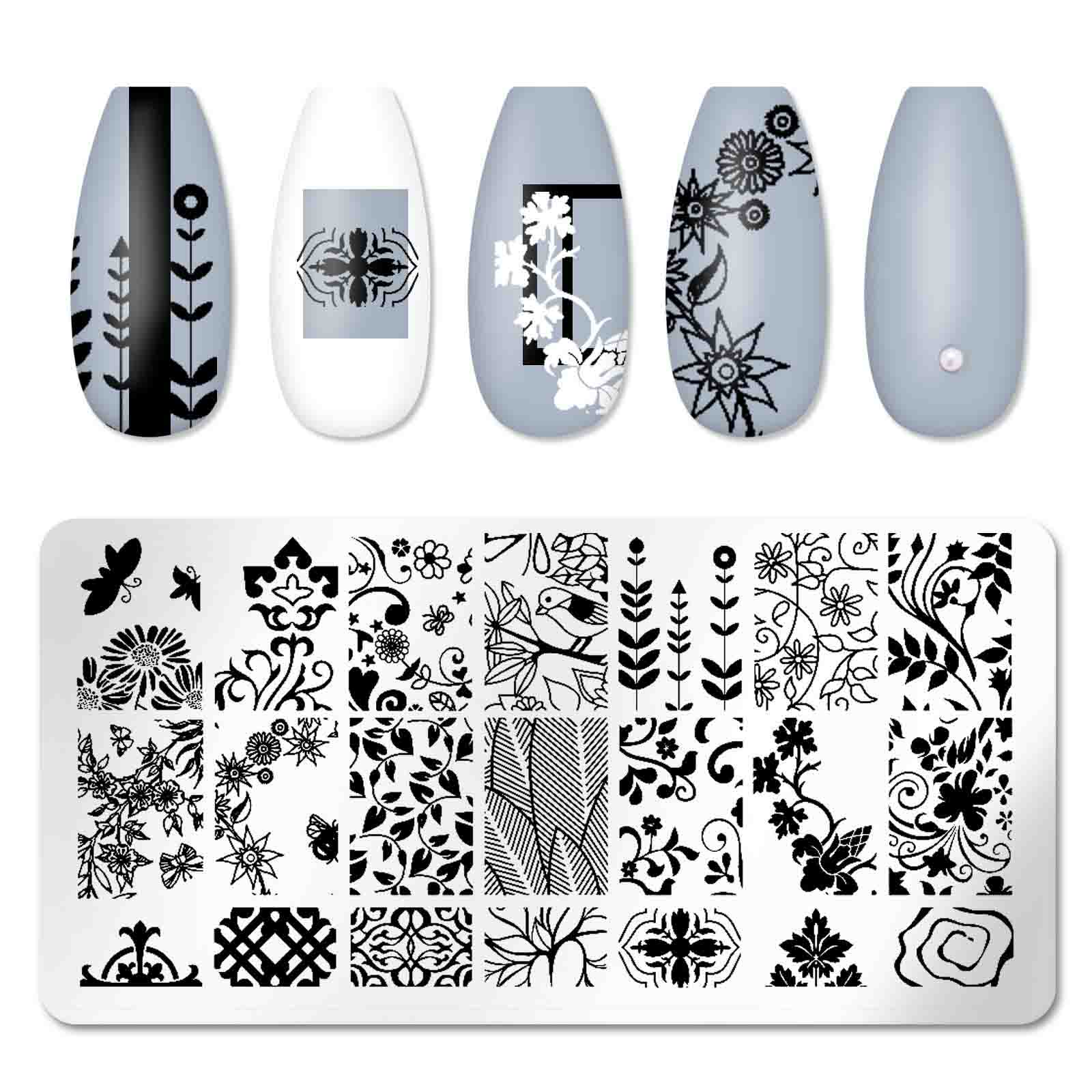 

Кружева Stamper Nails Art Stamp Штамповка Шаблон для ногтей Цветы Изображение Пластина для принтера