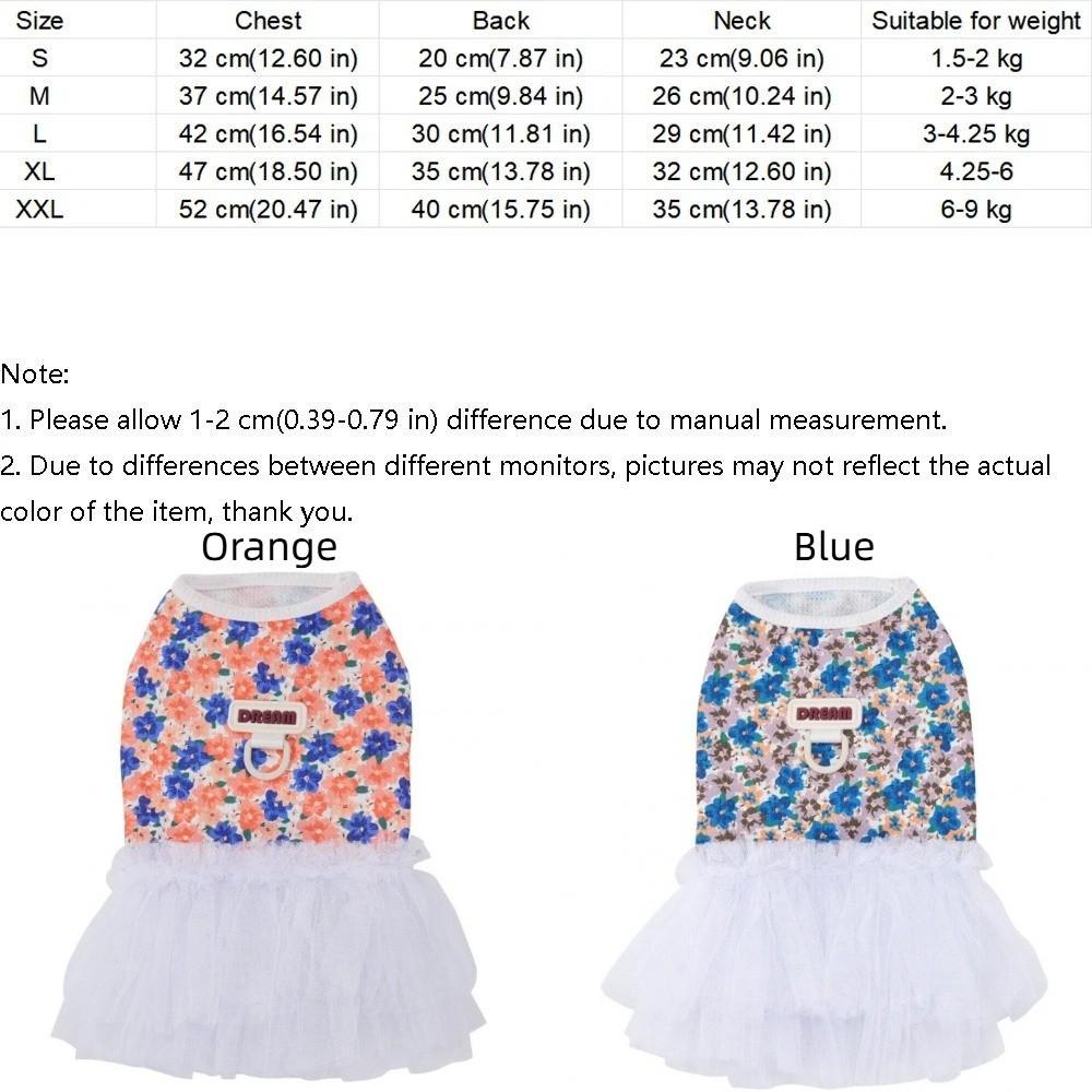 Breathable Dog Princess Dress White Lace Cat Cake Skirt Puffy Dog Floral Skirt  Photo Shoot