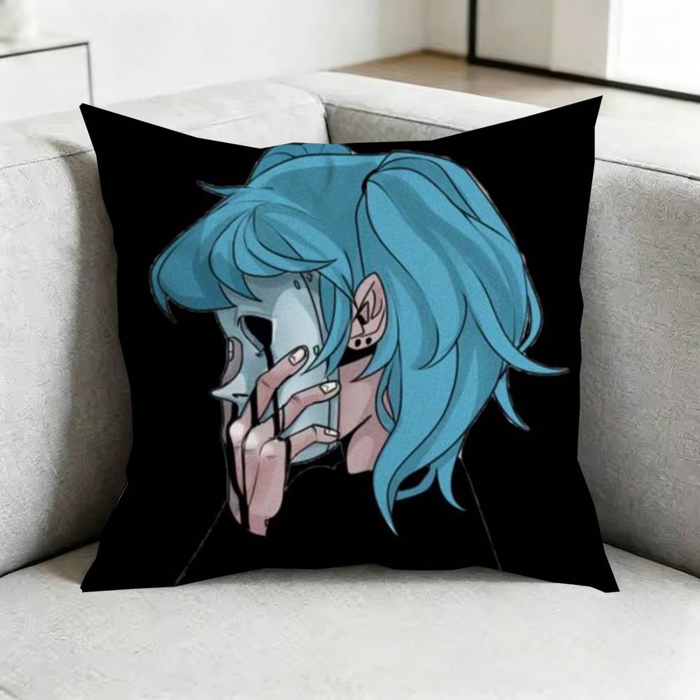 Sally Face Sal Fisher Gothic Horror Square DoubleSided Printed Pillow Case Bedroom Bedside Pillow Sofa Cushion Cover Gift