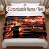 Erling Haaland Printed Flannel Blanket Custom Name Text Soft Warm Throw For Bedroom Holiday Gift