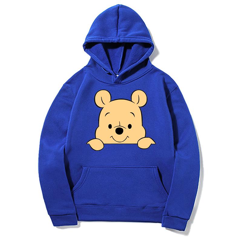2026 Winnie the Pooh Giacca alla Moda Tasca Pullover Manica Lunga con Cappuccio Primavera Autunno Felpa Larga Felpa con Cappuccio da Donna