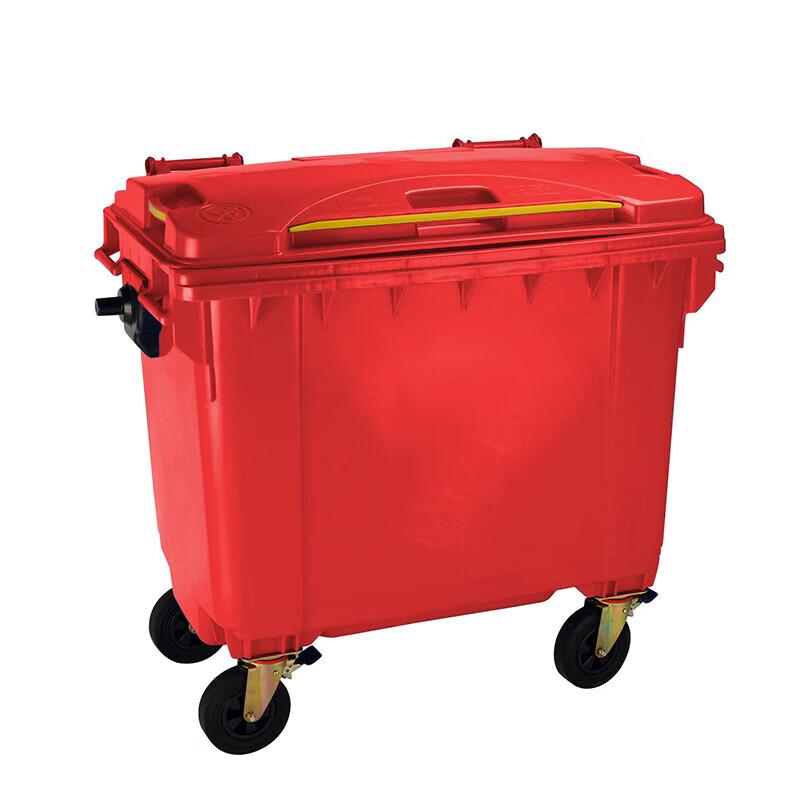 Pu Cheng Outdoor 660L Waste Bin with Wheels and Lid
