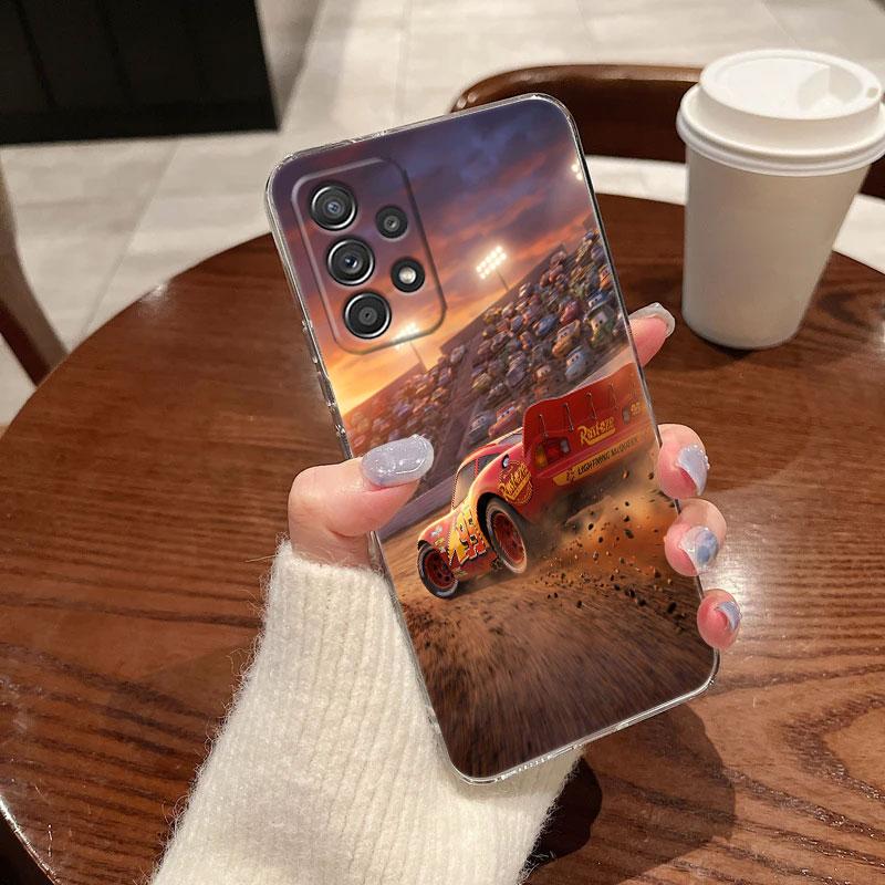 Clear Case For Samsung Galaxy A57 A37 A56 A36 Cases A55 A54 A35 A26 A07 A17 A16 A06 A34 A15 Cover Disney Cars Lightning McQueen