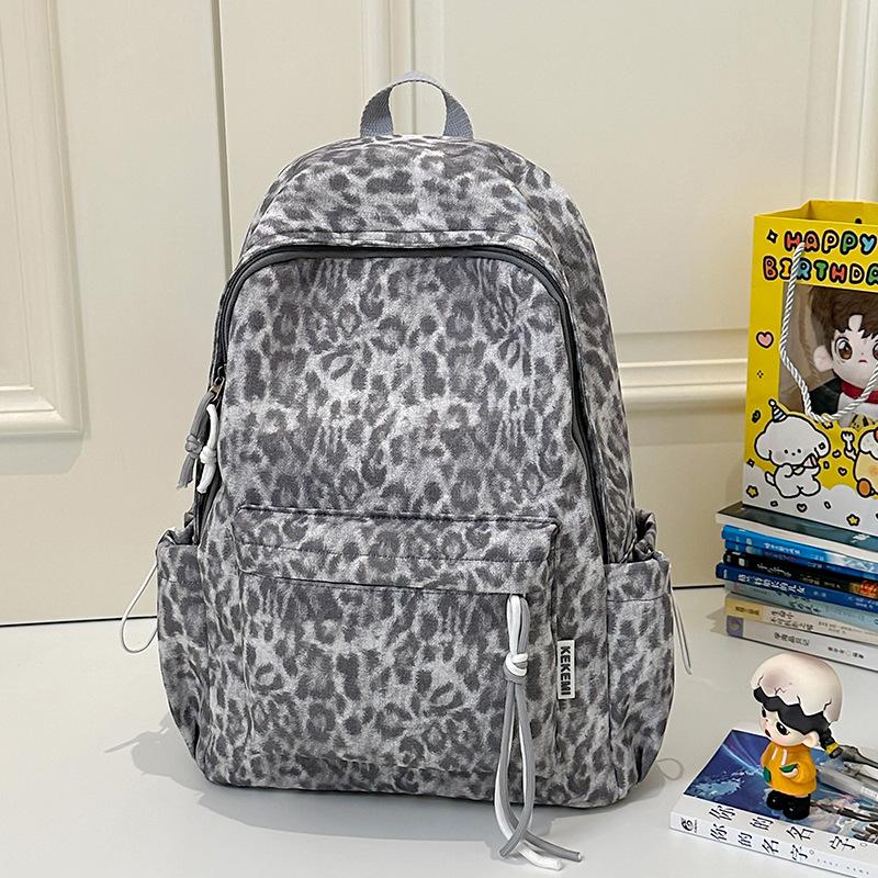 Lightweight Leopard Print Backpack New Student Large-capacity Schoolbag Travel Simple Backpack
