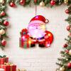 Yousheng 4Pcs/Set Christmas Ornament Set Santa Claus Reindeer Bear Wreath Shape Festive LED Ornament Set Holiday Decoration