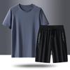 Men's Quick-Dry Ice Silk Summer Suit - Short Sleeve Top & Multi-Length Sports Pants