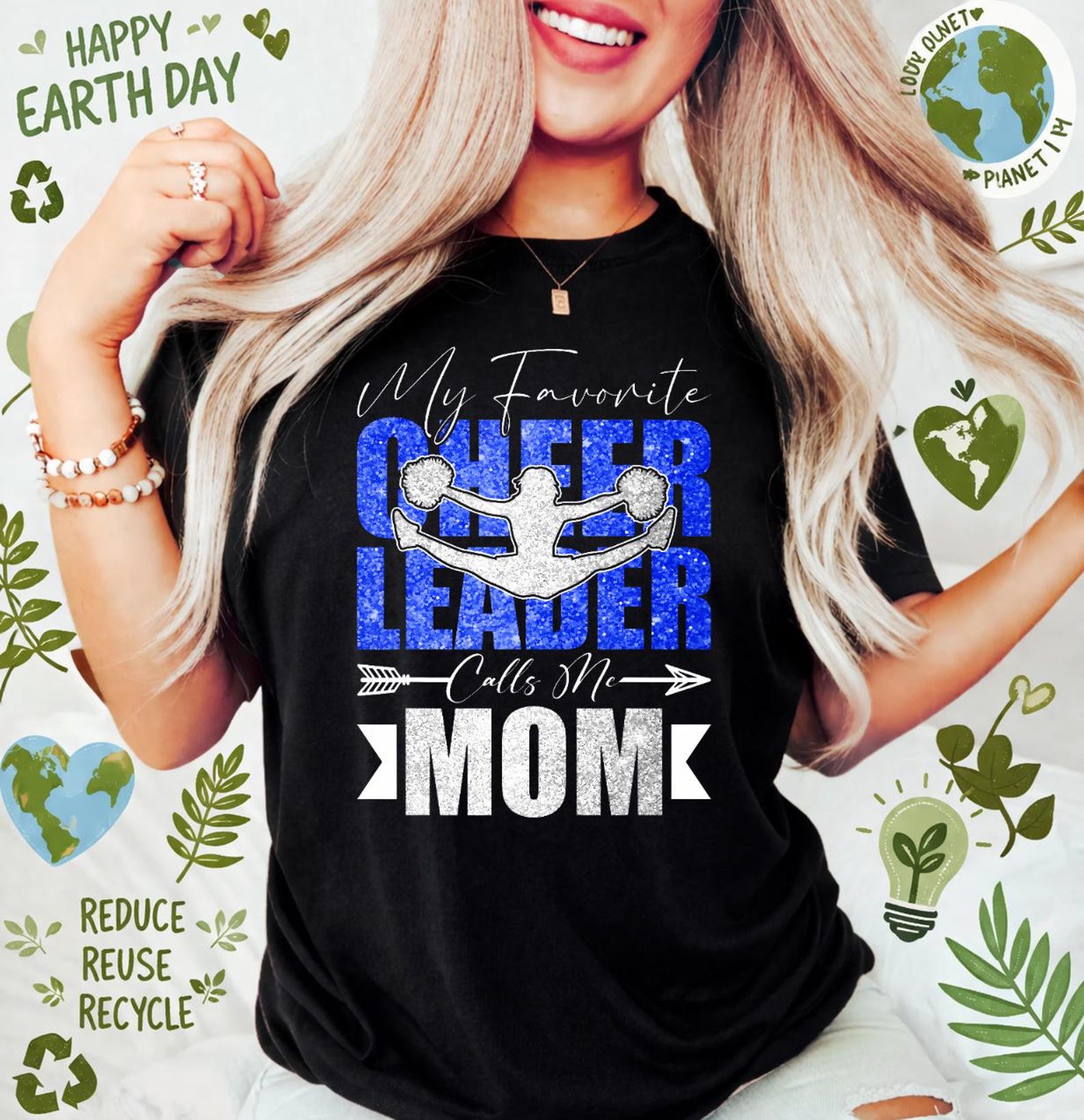 My Favorite Cheerleader Calls Me Mom Shirt, Cheer Mom Tee, Mothers Day Cheer Mom Gift, Proud Cheer Mom, Cheerleading Mom Game Day XL