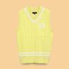 Callaway Cable Knit C25119200 Size L Women's V-Neck Vest, Golf, 1061_Yellow,
