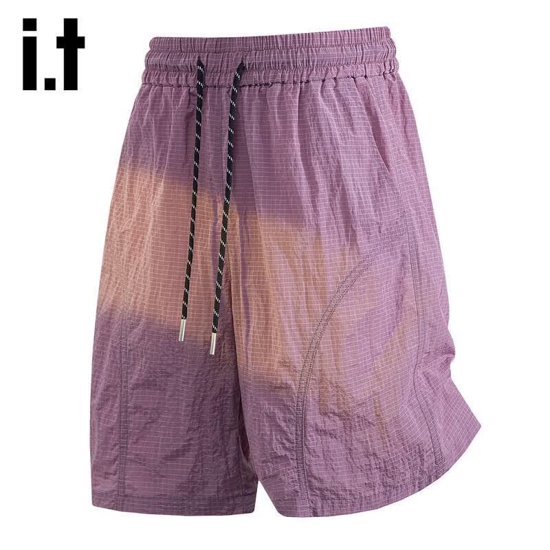 Izzue It Men s Quick-Dry Plaid Beach Shorts 3XL розовый