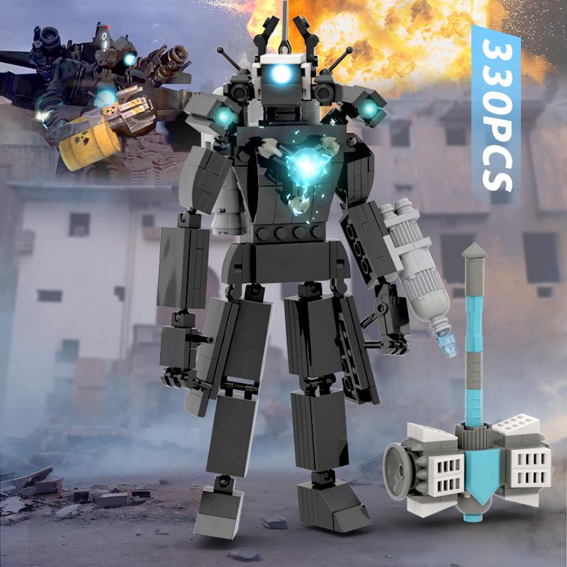 MOC Toilet Skibidi Builing Blocks Action Figure Speakerman Clock Man 2.0 Cameraman Bricks DIY for Birthday Xmas Gifts
