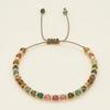 Multicolor Natural Stone Gold Spacer Beads Adjustable Beaded Bracelet Women Casual Travel Accessories Bracelet Gift for Friends