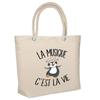Beach Bag - PLANETEE - Music C'est La Vie - Printed Cotton - Large Capacity - Sturdy Handles