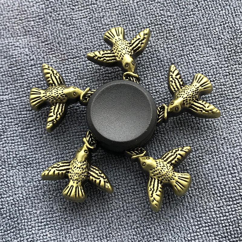 Fidget Finger Spinner Antike Messingfarbe Legierung Metall Handspinner Stressabbau Dekompressionsspielzeug für Kinder Erwachsene Lustige Geschenke