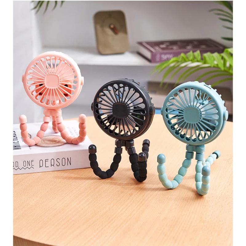 3 Speeds Stroller Fans for Baby Pram Summer Portable Outdoor Fan Clip on Cart USB Rechargeable Kids Mini Handheld Electric Fan