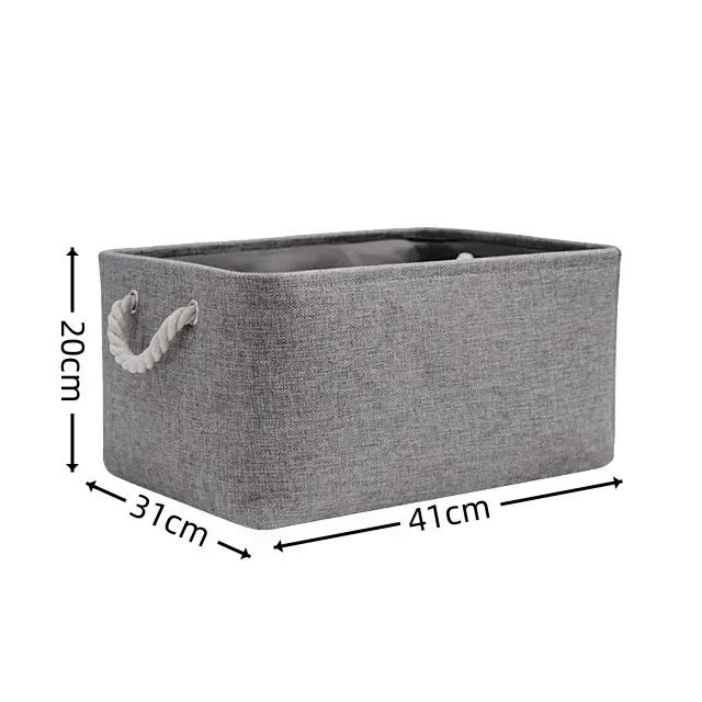 Foldable Storage Basket Large Capacity Clothes Storage Bag Linen Storage Box with Handle Toy Storage Sundries Sorting Basket