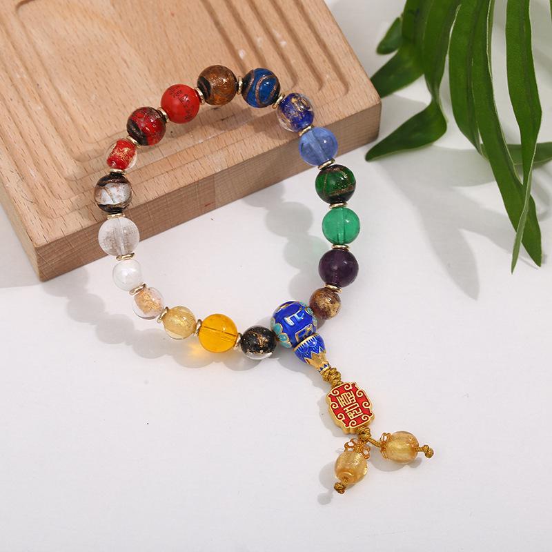 Eighteen-Seed Glazed Incense Bracelet: Multi-Treasure Single Circle with Ash Glaze
