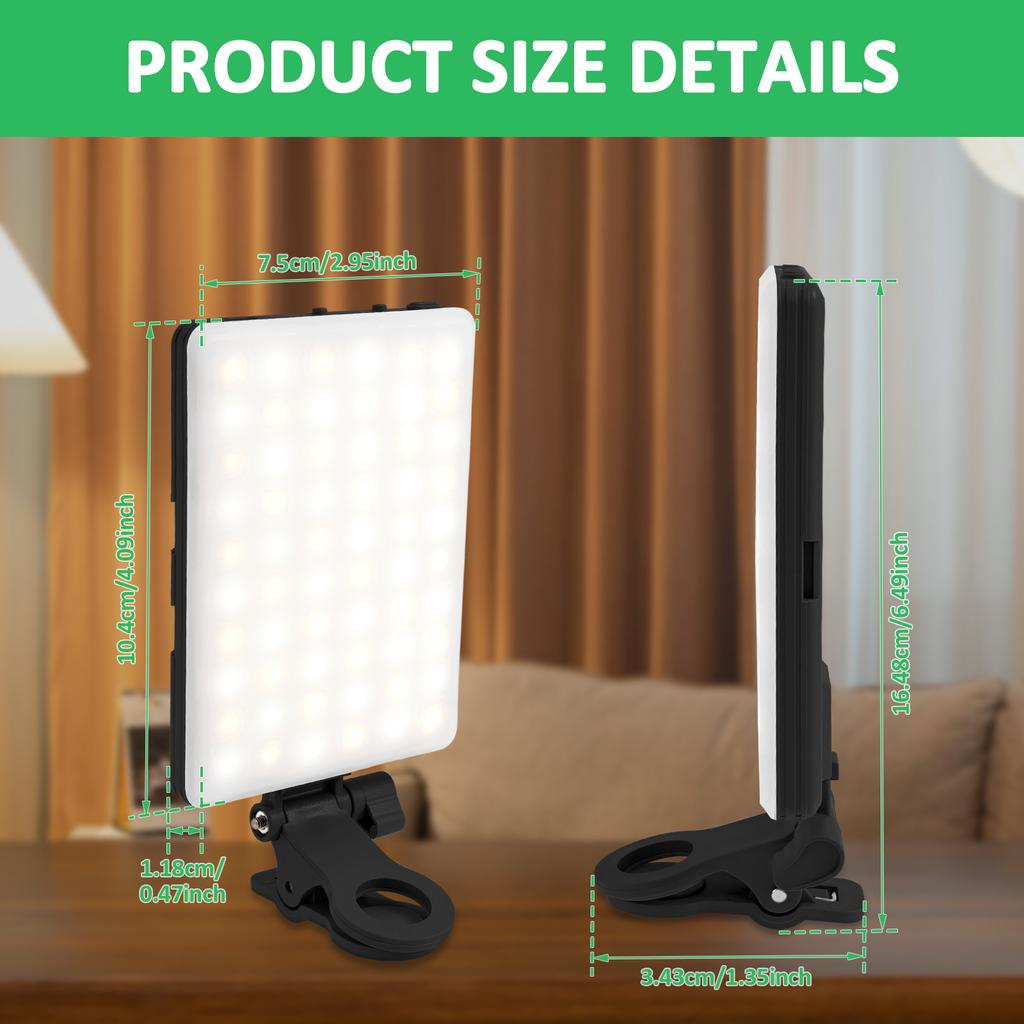 LED Selfie Licht RGB LED Taschenfülllicht Selfie Licht für Telefon Tablet Kamera Fotografie Video mit Clip Angepasst 3 Lichtmodi