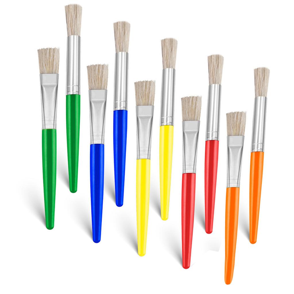 10/12/24/30Pcs Kids Paint Brush Colorful Paint Brush for Artist Beginner Oil Acrylics Watercolor Rock Canvas Painting