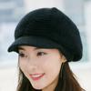 Women Knitted Cap Peaked Octagonal Beret Cap Fashionable Winter Autumn Hat