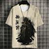 Japanese Samurai Pattern Men's T-Shirt 3D Ukiyo-E Print Short Sleeve T-Shirt Oversized Harajuku Top Summer Men's Casual Clothing
