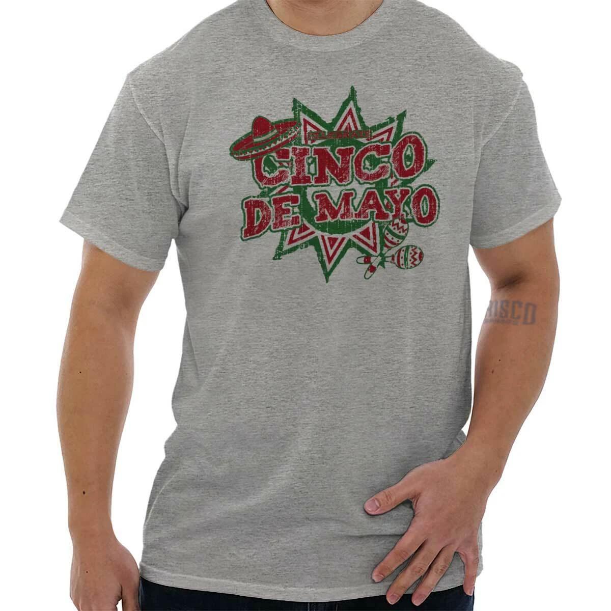 Cool Cinco De Mayo Mexican Sombrero Maracas Womens or Mens Crewneck T Shirt Tee XL
