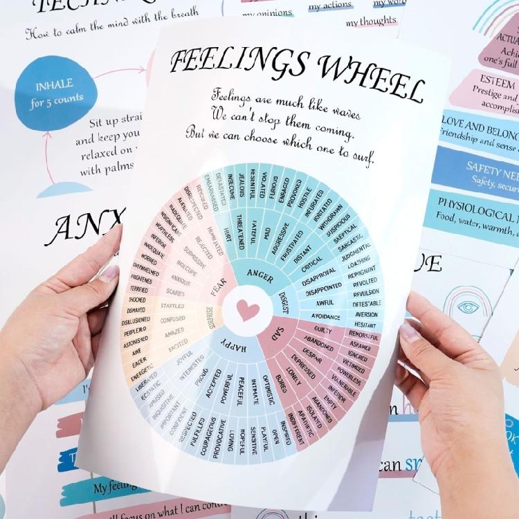12 Sheets Classroom Calming Corner Posters Mental Health Counseling Posters 10x14Inch For Office School Classroom