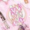 100Pcs Valentine's Day Paper Guest Napkin Colorful Heart Bathroom Napkin Decorative Disposable Hand Towel Napkin For Home Party Supplies