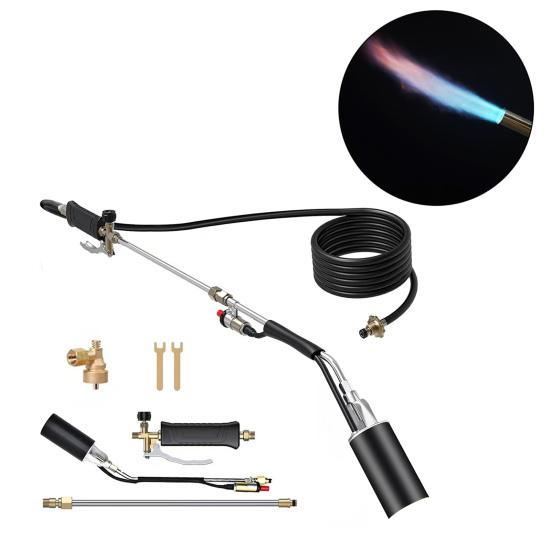 Propane Torch Weed Burner Kit High Output Long Short Mode Propane Torch Self Igniter Turbo Trigger Flamethrower with 10FT Hose for Weeding Melting