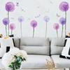 Purple Dandelion Butterfly Pattern Wall Stickers Home Decoration Stickers Accessories for Living Room Sofa Bedroom Background
