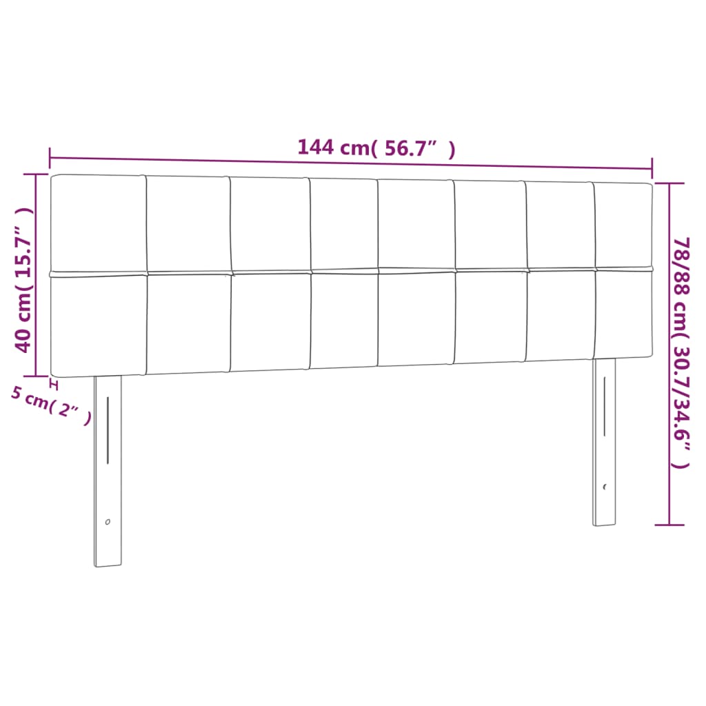 Vidaxl Zagłówek Do Łóżka Z Led, Kremowy, 144X5X78/88 Cm, Tkanina