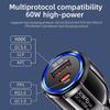 60W Dual Port QC5.0 USB PD 3.0 Fast Car Charger Super Fast Charging Adapter For Mobile Phone