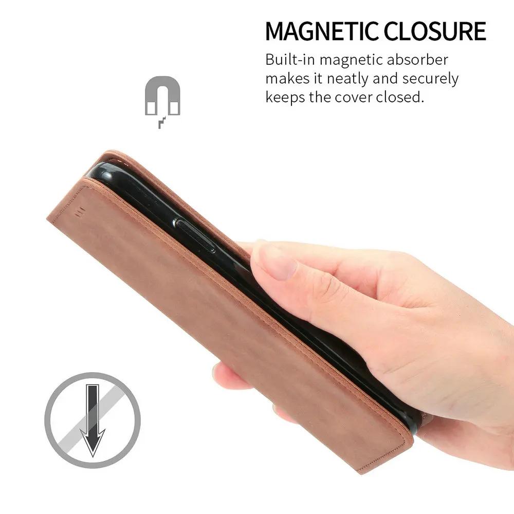 Strong Magnetic Leather Case For Motorola Moto G85 G75 G15 G05 G55 G54 G84 Edge 50 Neo 40 Pro Wallet Cards Solt Flip Book Cover