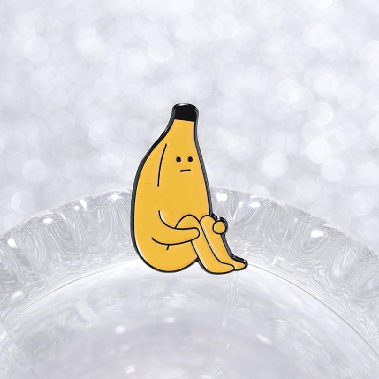 Unusual Sitting Banana Man Brooch Sturdy Alloy Pin To Showcase Your Playful Side