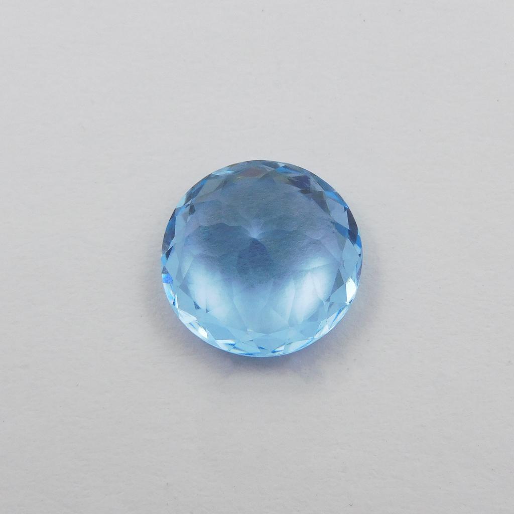 CERTIFIED Lite Blue Sapphire 9.25 Ct Natural Loose Gemstone Round Cut Ring Size P-1118-S