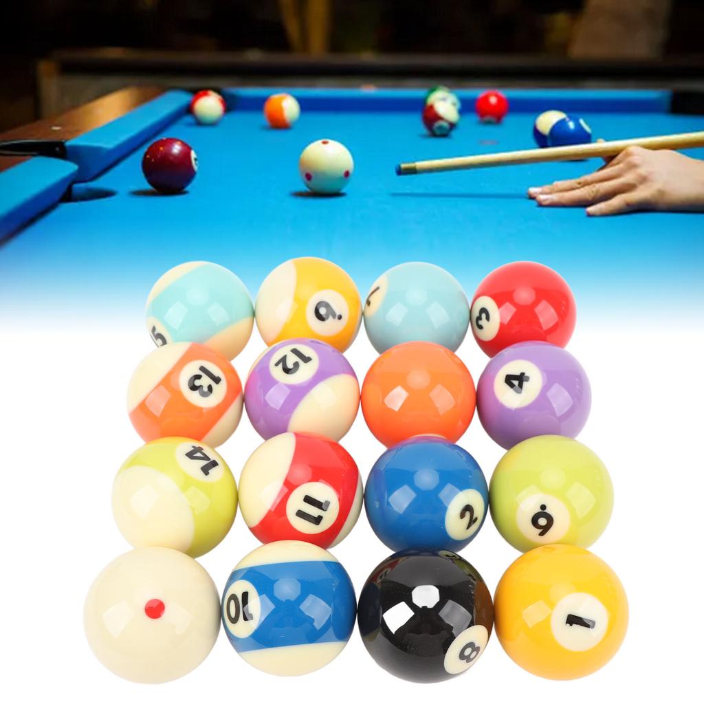 16pcs Billiard Balls Professional Standard 2.3in Diameter Resin High Friction Resistance Pool Table 