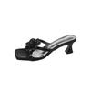 French Fairy Style Open-Toe Rose Slippers Women Summer Outdoor Wear Thick Heel Stunning Sandals Comfortable Rubber Sole Slides