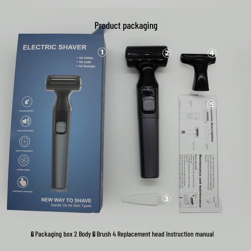 Men's Full Body Washable Electric Razor: Multi-Functional, Portable Hair Trimmer for Private Areas