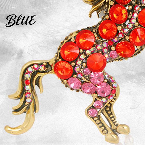 Exquisite Unicorn Accessory Retro Brooch Rhinestones Inlaid Lapel Pin Artistic
