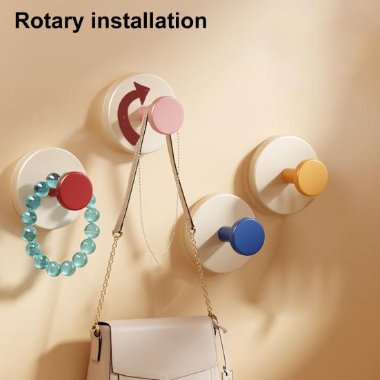 5Pcs Plastic Suction Cup Hooks No Drill Strong Suction Power Detachable Reusable Wall Hangers for Bathroom Kitchen Bedroom Storage Accessories