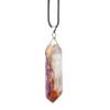 Hexagon Natural Stone Necklace With Crystal Bullet Pendant For Wear Fashion